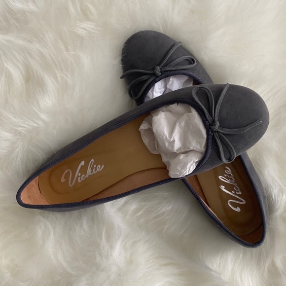 Grey Suede Ballet Flats - Picture 13 of 16